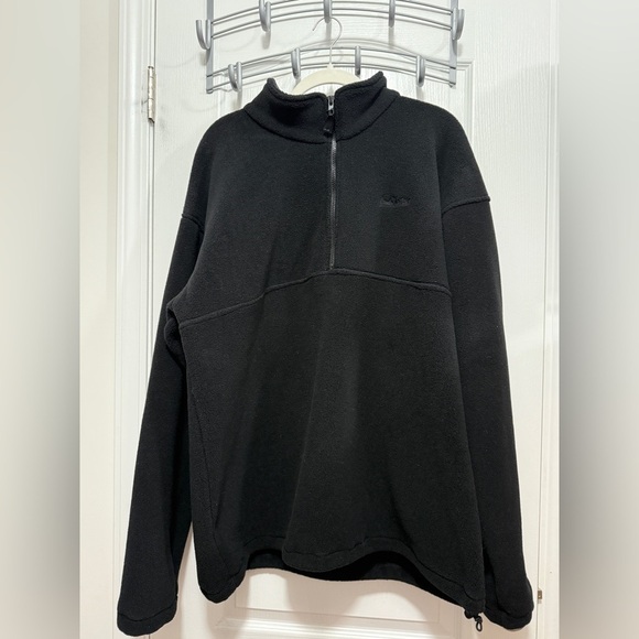 Vintage Mens XL Gander Mountain 1/4 Zip Black Fleece Pullover Sweatshirt Jacket - Picture 1 of 16